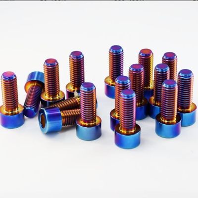 پیچ و مهره تیتانیوم سوخته آلیاژ تیتانیوم DIN912 سر استوانه ای سر شش گوش درپوش و پیچ و مهره درپوش
