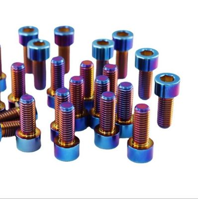 پیچ و مهره تیتانیوم سوخته آلیاژ تیتانیوم DIN912 سر استوانه ای سر شش گوش درپوش و پیچ و مهره درپوش