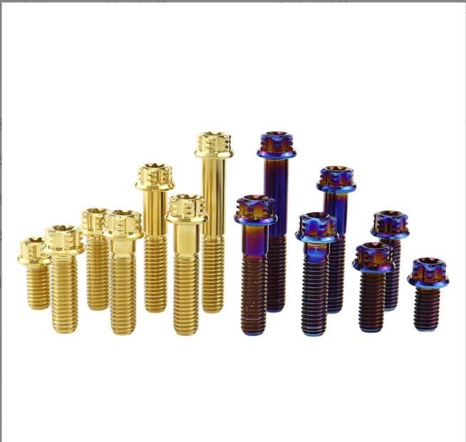 پیچ و مهره های آلیاژ تیتانیوم M6 Torx در فلنج فانتزی برای اصلاح موتور سیکلت